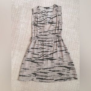 All Saints ille Tye Dress Pink/Black 100% Silk Tie-Dye Size 2